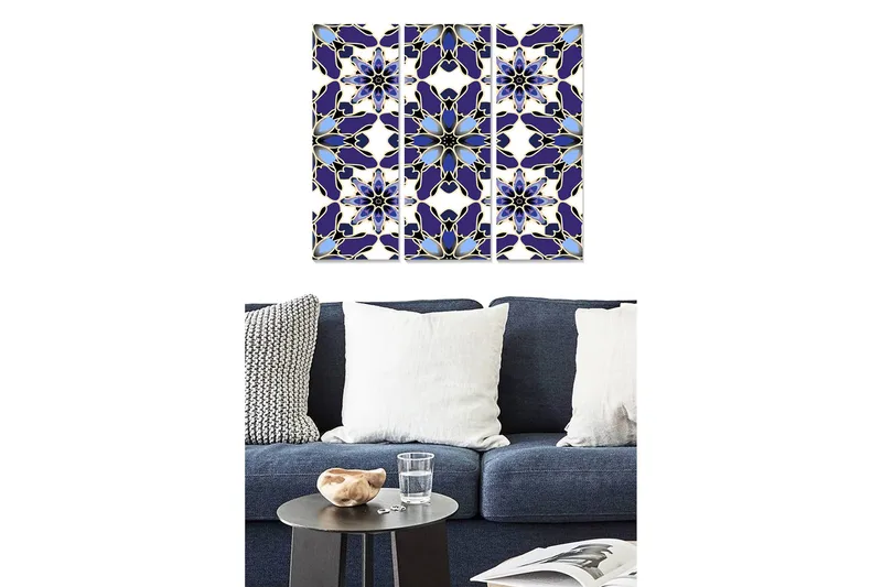 Canvastavla Abstract 3-pack Flerfärgad - 20x50 cm - Inredning - Tavlor & konst - Canvastavlor