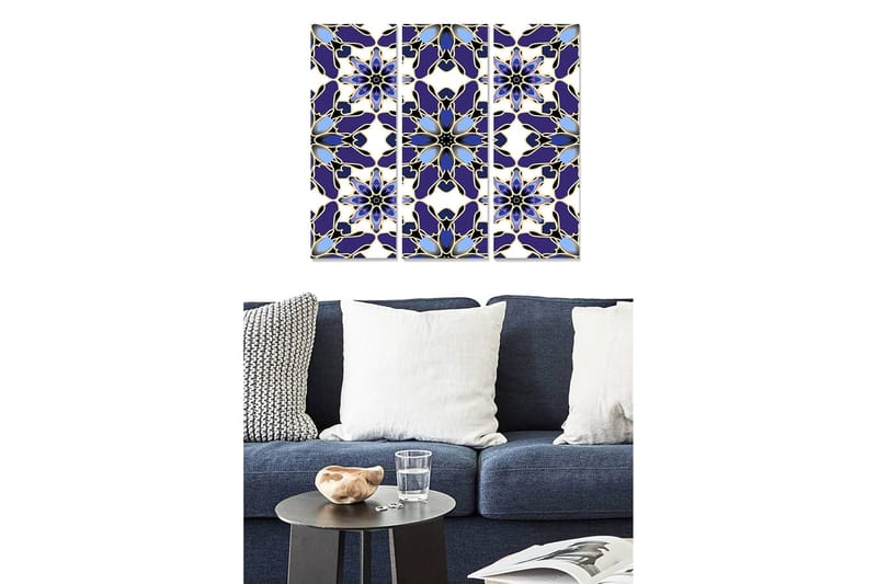 Canvastavla Abstract 3-pack Flerfärgad, 20x50 cm