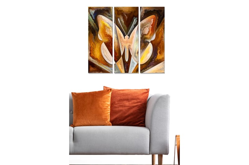 Canvastavla Abstract 3-pack Flerfärgad, 20x50 cm