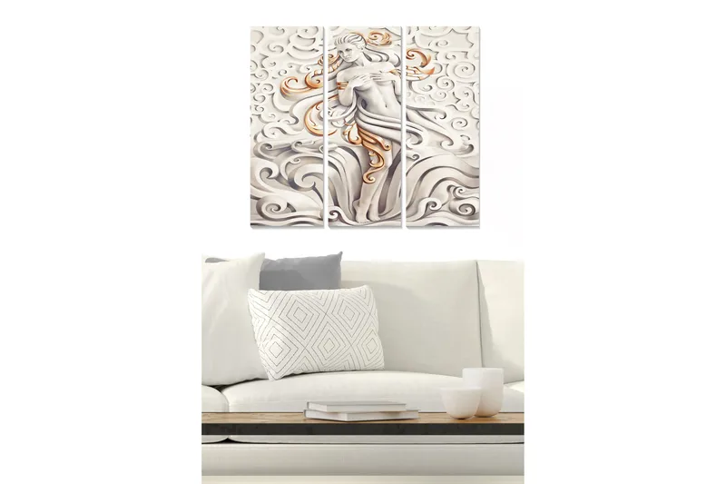 Canvastavla Abstract 3-pack Flerfärgad, 20x50 cm