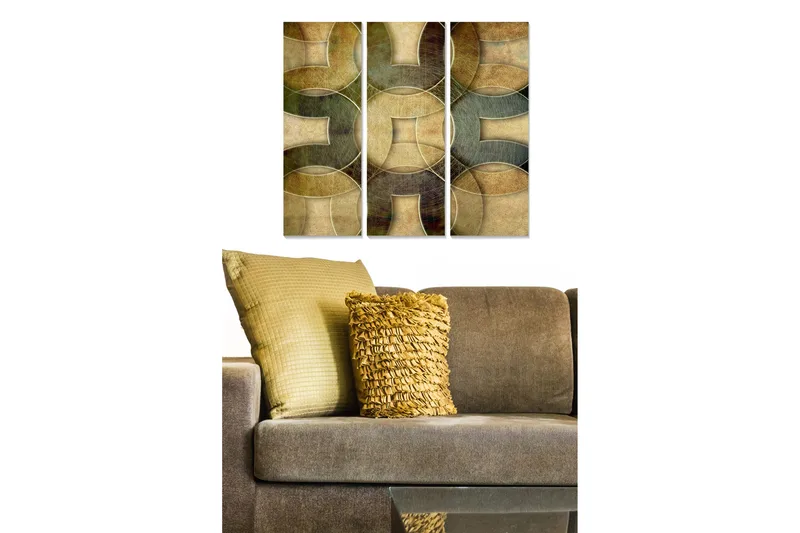 Canvastavla Abstract 3-pack Flerfärgad, 20x50 cm