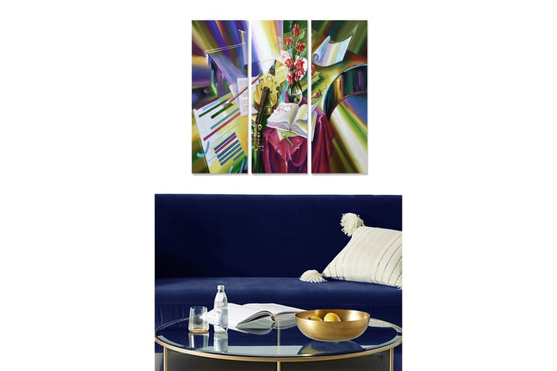 Canvastavla Abstract 3-pack Flerfärgad - 20x50 cm - Inredning - Tavlor & konst - Canvastavlor