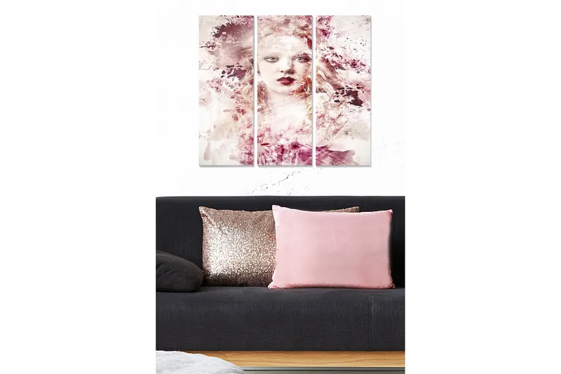 Canvastavla Abstract 3-pack Flerfärgad, 20x50 cm