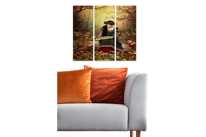 Canvastavla Abstract 3-pack Flerfärgad, 20x50 cm