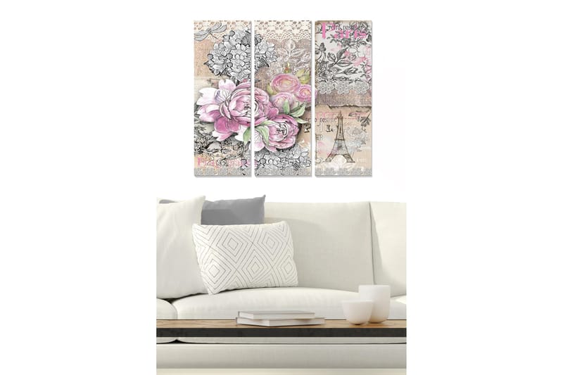 Canvastavla Abstract 3-pack Flerfärgad, 20x50 cm