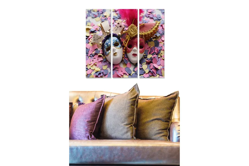 Canvastavla Abstract 3-pack Flerfärgad, 20x50 cm