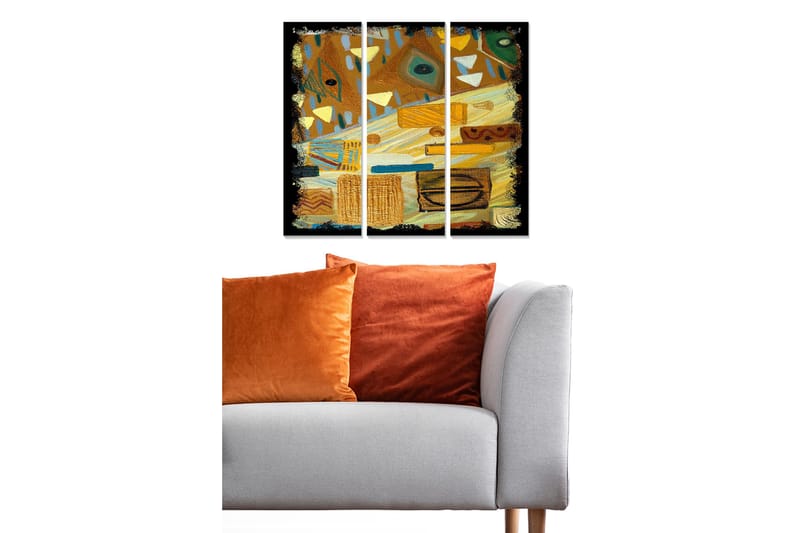 Canvastavla Abstract 3-pack Flerfärgad, 20x50 cm