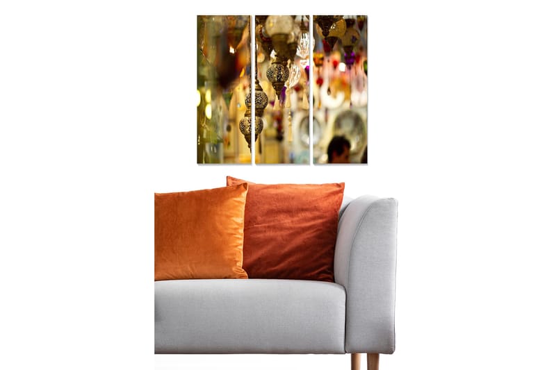 Canvastavla Abstract 3-pack Flerfärgad - 20x50 cm - Inredning - Tavlor & konst - Canvastavlor