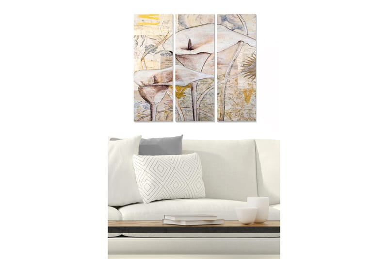 Canvastavla Abstract 3-pack Flerfärgad - 20x50 cm - Inredning - Tavlor & konst - Canvastavlor