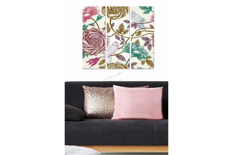 Canvastavla Abstract 3-pack Flerfärgad, 20x50 cm