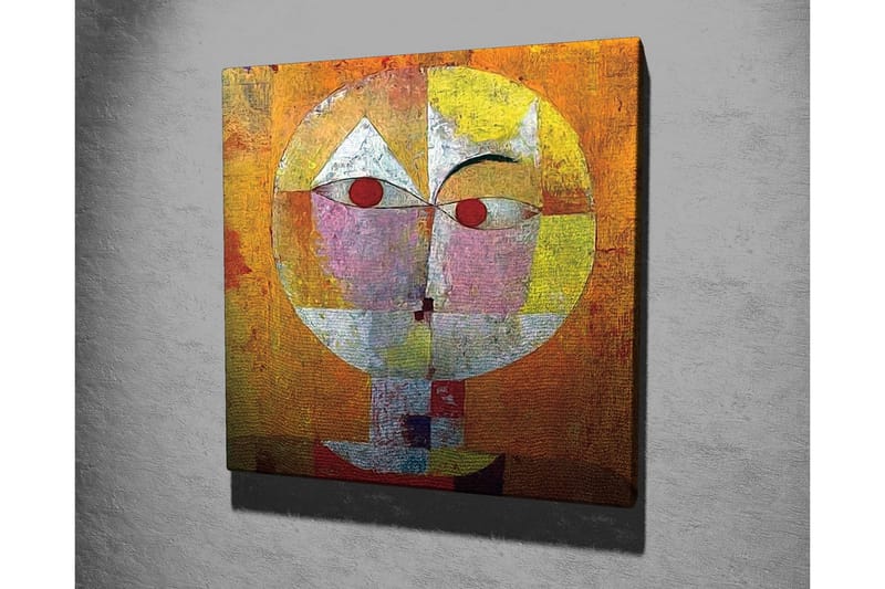 Canvastavla - Abstrakt ansikte med geometriska former och starka färger - Orange / Röd / Vit - Inredning - Tavlor & konst - Canvastavlor