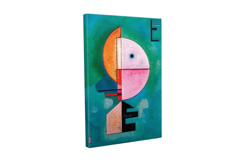 Canvastavla - Abstrakt ansikte med geometriska former, Turkos / Rosa / Orange