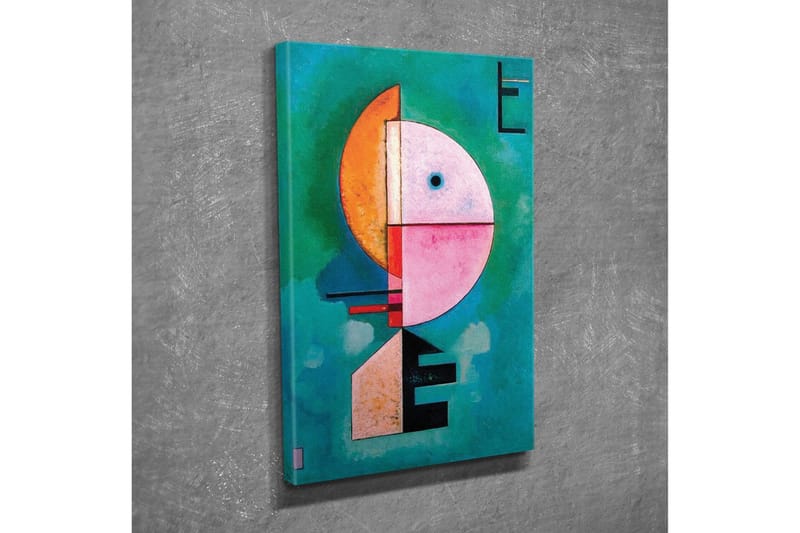 Canvastavla - Abstrakt ansikte med geometriska former - Turkos / Rosa / Orange - Inredning - Tavlor & konst - Canvastavlor