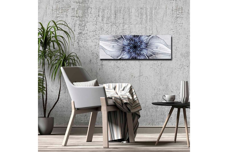 Canvastavla - Abstrakt blommotiv med svävande former - Blå / Vit / Svart - Inredning - Tavlor & konst - Canvastavlor