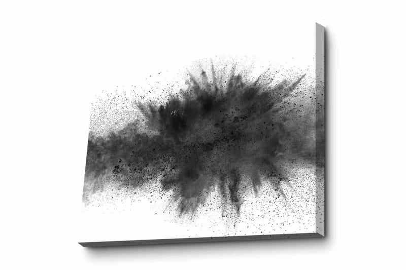 Canvastavla - Abstrakt explosion av svart bläck, Svart / Grå