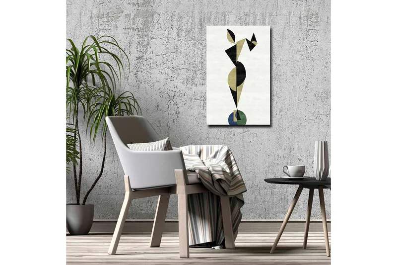 Canvastavla - Abstrakt figur i geometriska former - Svart / Beige / Grön - Inredning - Tavlor & konst - Canvastavlor