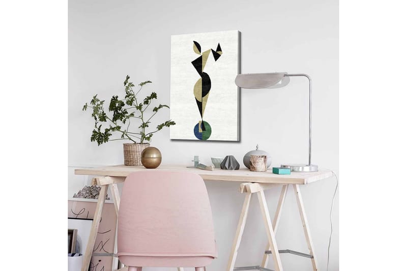 Canvastavla - Abstrakt figur i geometriska former - Svart / Beige / Grön - Inredning - Tavlor & konst - Canvastavlor