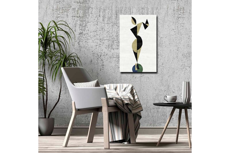 Canvastavla - Abstrakt figur i geometriska former - Svart / Beige / Grön - Inredning - Tavlor & konst - Canvastavlor