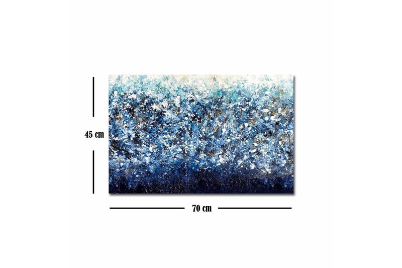 Canvastavla - Abstrakt havslandskap med nyanser av blått och vita inslag - Mörkblå / Ljusblå / Vit - Inredning - Tavlor & konst - Canvastavlor