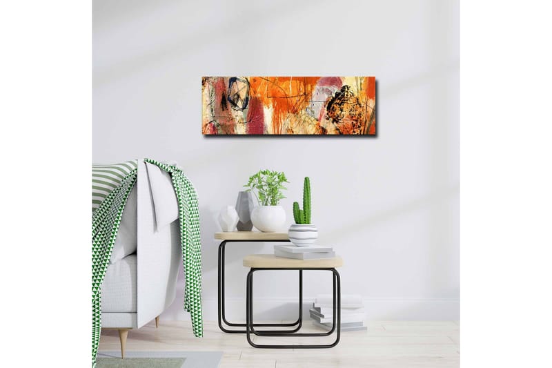 Canvastavla - Abstrakt komposition med energiska färger och former - Orange / Röd / Lila - Inredning - Tavlor & konst - Canvastavlor