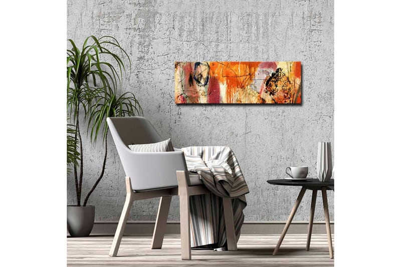 Canvastavla - Abstrakt komposition med energiska färger och former - Orange / Röd / Lila - Inredning - Tavlor & konst - Canvastavlor