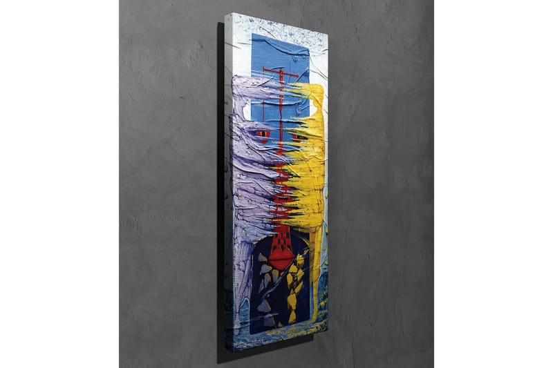 Canvastavla - Abstrakt komposition med färgglada former och linjer - Lila / Gul / Blå - Inredning - Tavlor & konst - Canvastavlor