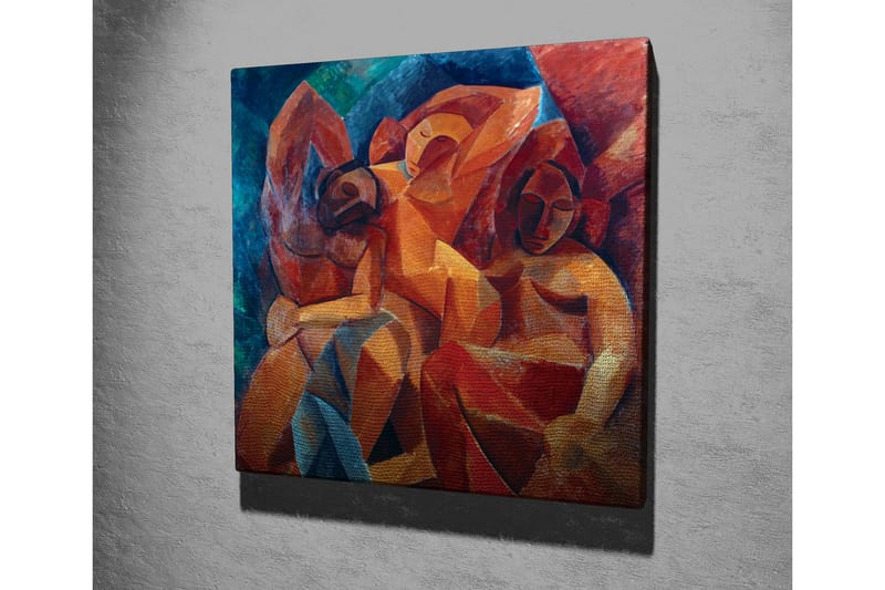 Canvastavla - Abstrakt komposition med figurer i samspel - Röd / Orange / Blå - Inredning - Tavlor & konst - Canvastavlor