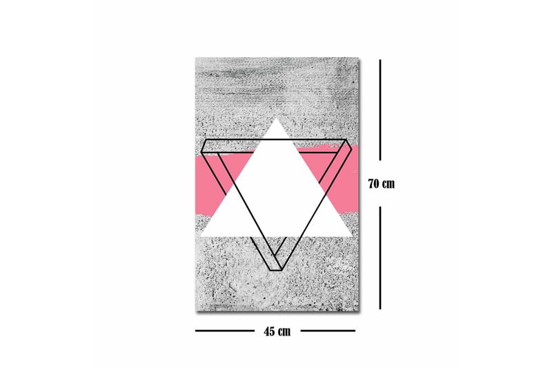 Canvastavla - Abstrakt komposition med geometriska former - Grå / Vit / Rosa - Inredning - Tavlor & konst - Canvastavlor