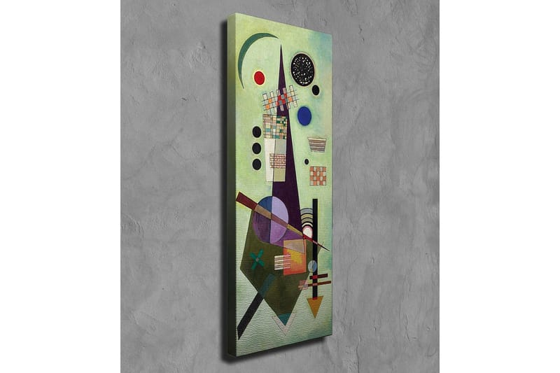 Canvastavla - Abstrakt komposition med geometriska former och färgglada cirklar - Grön / Svart / Röd - Inredning - Tavlor & konst - Canvastavlor