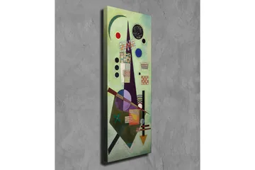 Canvastavla - Abstrakt komposition med geometriska former och färgglada cirklar - Grön / Svart / Röd - Inredning - Tavlor & konst - Canvastavlor