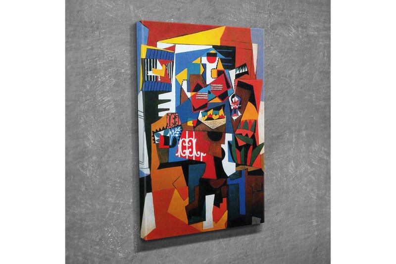 Canvastavla - Abstrakt komposition med geometriska former och starka färger - Röd / Blå / Gul - Inredning - Tavlor & konst - Canvastavlor