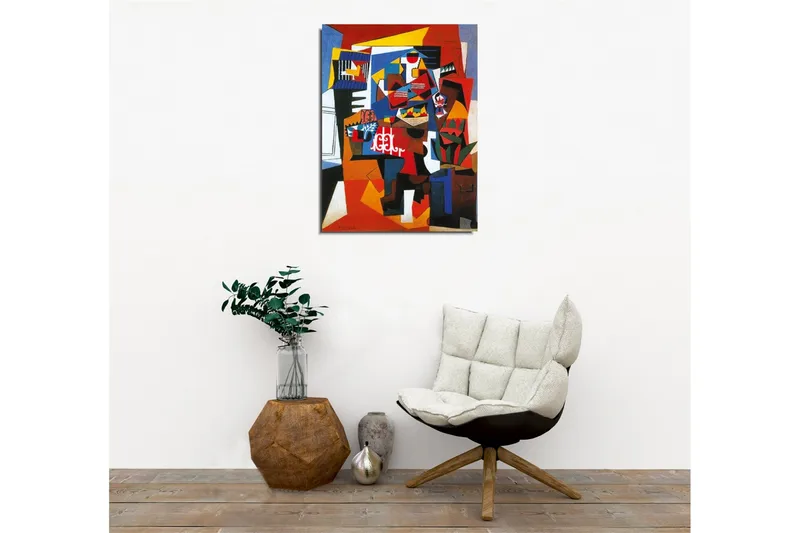 Canvastavla - Abstrakt komposition med geometriska former och starka färger - Röd / Blå / Gul - Inredning - Tavlor & konst - Canvastavlor