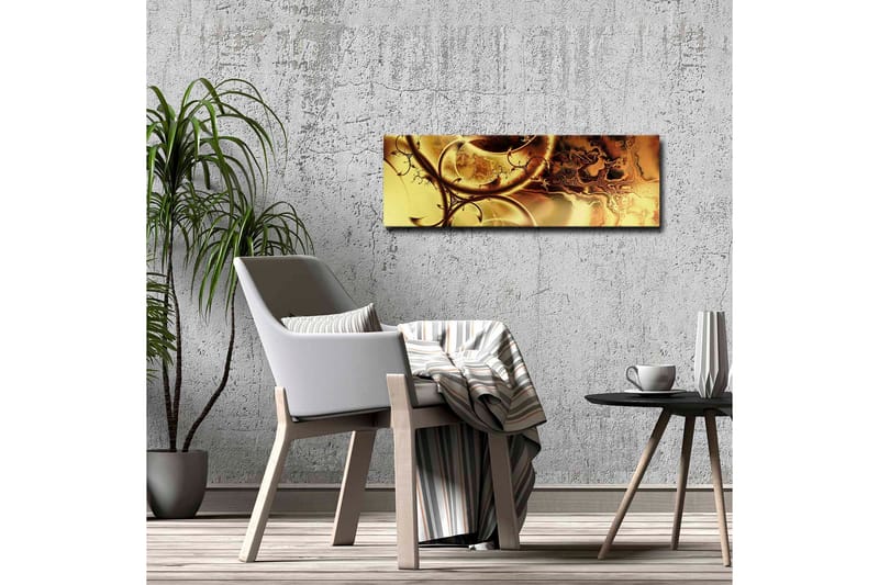 Canvastavla - Abstrakt komposition med gyllene och bruna mönster - Guld / Mörkbrun - Inredning - Tavlor & konst - Canvastavlor