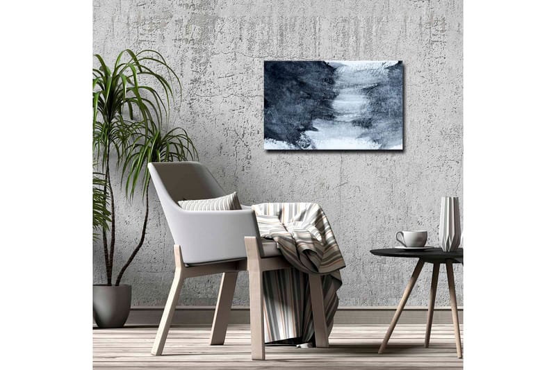 Canvastavla - Abstrakt komposition med mörka och ljusa nyanser - Mörkblå / Vit / Grå - Inredning - Tavlor & konst - Canvastavlor