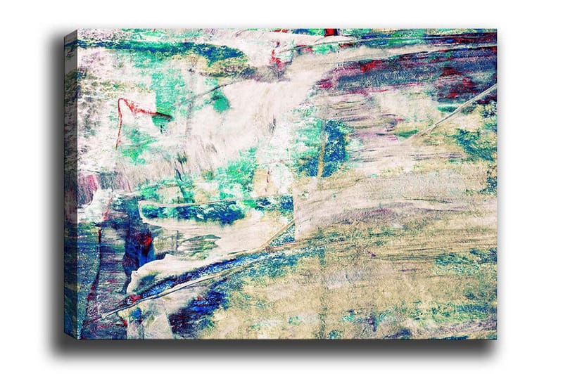 Canvastavla - Abstrakt komposition med mjuka färgövergångar - Turkos / Beige / Mörkblå - Inredning - Tavlor & konst - Canvastavlor