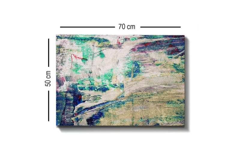 Canvastavla - Abstrakt komposition med mjuka färgövergångar - Turkos / Beige / Mörkblå - Inredning - Tavlor & konst - Canvastavlor