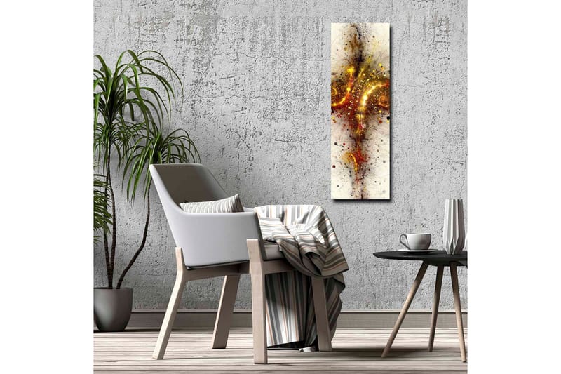 Canvastavla - Abstrakt komposition med spiraler och stjärnliknande element - Guld / Röd / Svart - Inredning - Tavlor & konst - Canvastavlor