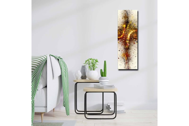 Canvastavla - Abstrakt komposition med spiraler och stjärnliknande element - Guld / Röd / Svart - Inredning - Tavlor & konst - Canvastavlor