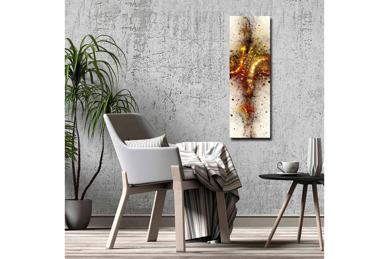 Canvastavla - Abstrakt komposition med spiraler och stjärnliknande element - Guld / Röd / Svart - Inredning - Tavlor & konst - Canvastavlor