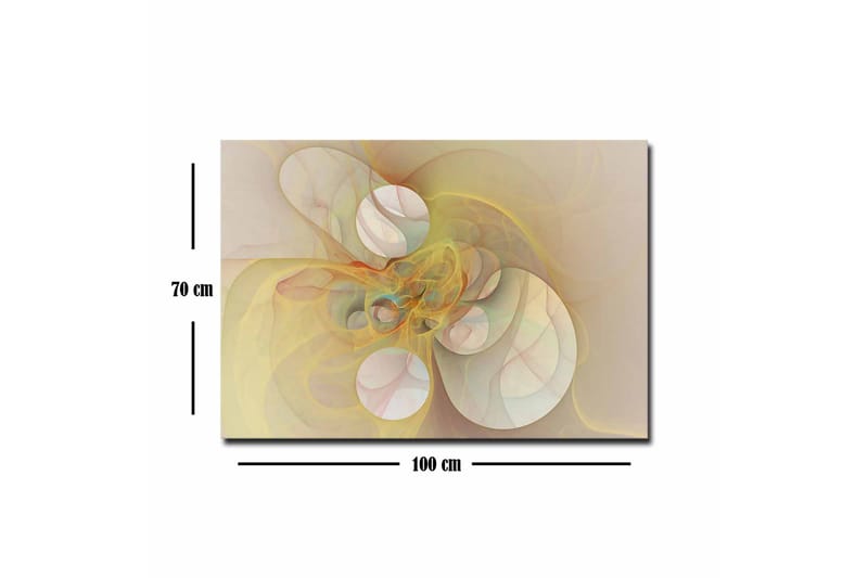 Canvastavla - Abstrakt komposition med svävande former i mjuka nyanser - Ljusgul / Beige / Ljusrosa - Inredning - Tavlor & konst - Canvastavlor