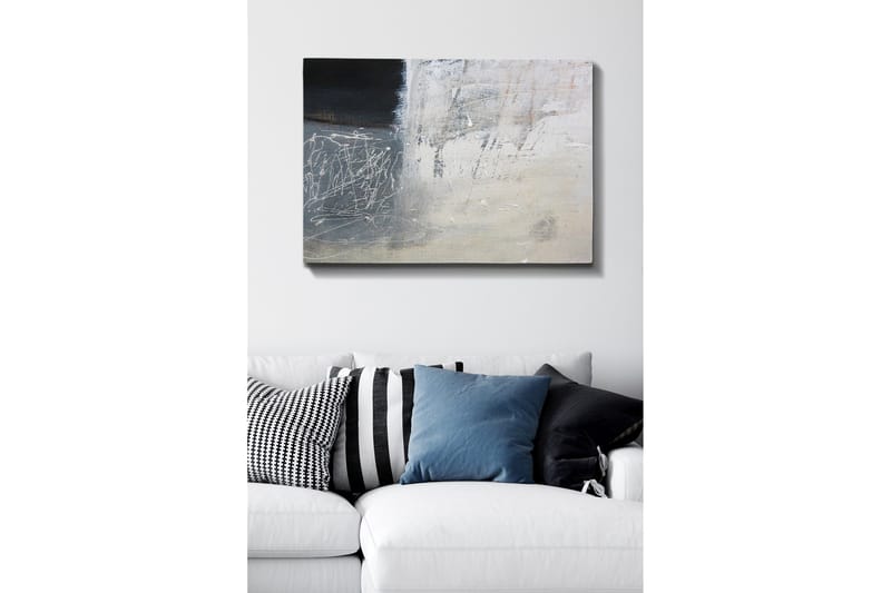 Canvastavla - Abstrakt komposition med svarta och vita inslag - Svart / Vitt / Grått - Inredning - Tavlor & konst - Canvastavlor