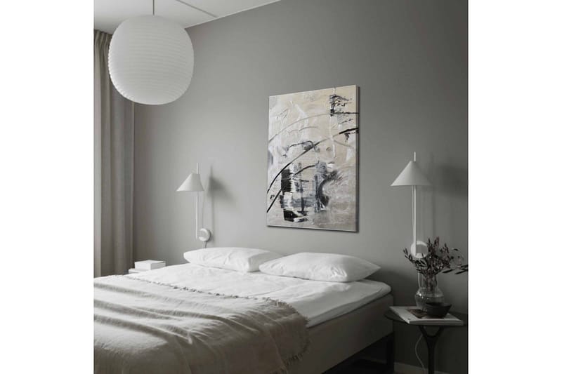 Canvastavla - Abstrakt komposition med svarta och vita linjer - Svart / Vit / Grå - Inredning - Tavlor & konst - Canvastavlor