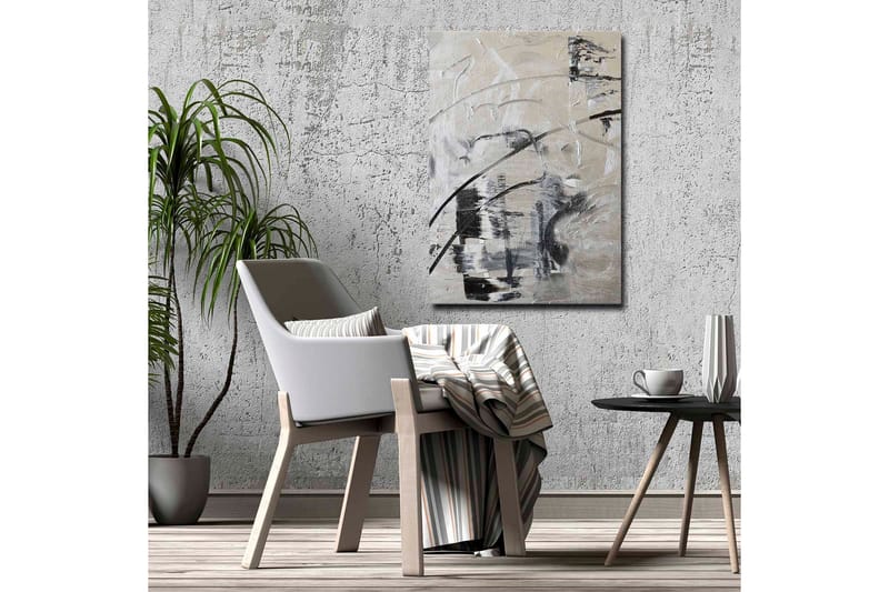 Canvastavla - Abstrakt komposition med svarta och vita linjer - Svart / Vit / Grå - Inredning - Tavlor & konst - Canvastavlor