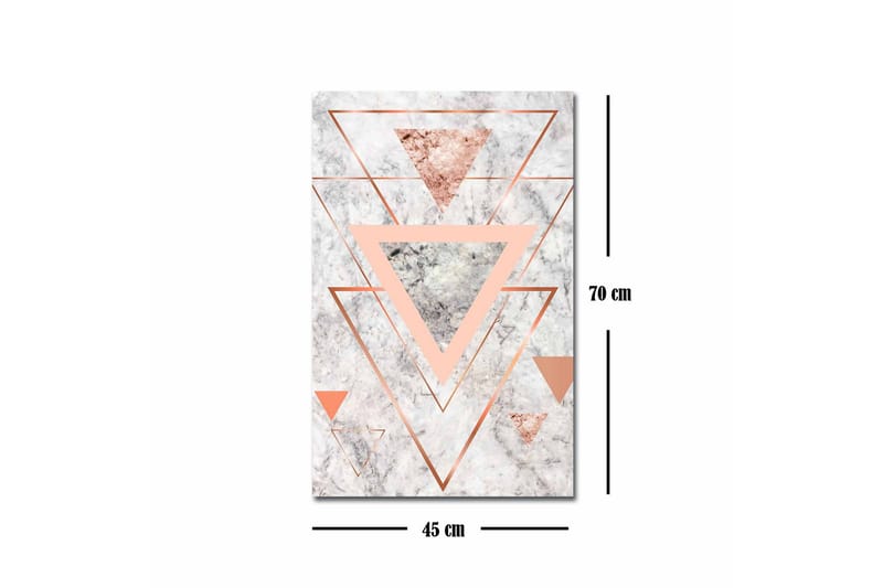 Canvastavla - Abstrakt komposition med trianglar i olika nyanser - Marmorvit / Koppar / Grå - Inredning - Tavlor & konst - Canvastavlor