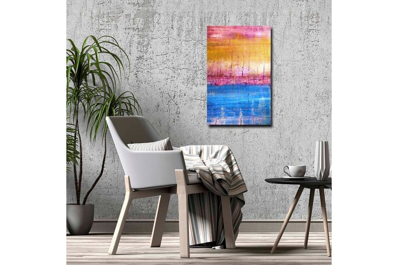 Canvastavla - Abstrakt landskap med färgövergångar i himmelska toner - Guld / Rosa / Blå - Inredning - Tavlor & konst - Canvastavlor