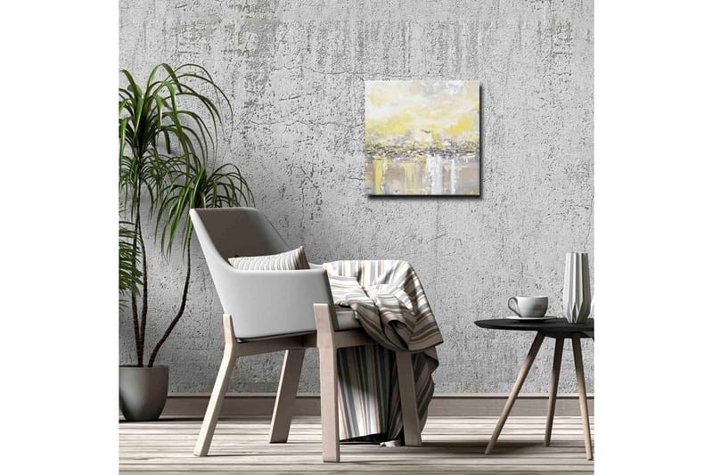 Canvastavla - Abstrakt landskap med ljusa nyanser av gult och grått - Gult / Grått - Inredning - Tavlor & konst - Canvastavlor