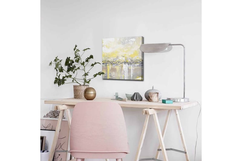 Canvastavla - Abstrakt landskap med ljusa nyanser av gult och grått - Gult / Grått - Inredning - Tavlor & konst - Canvastavlor