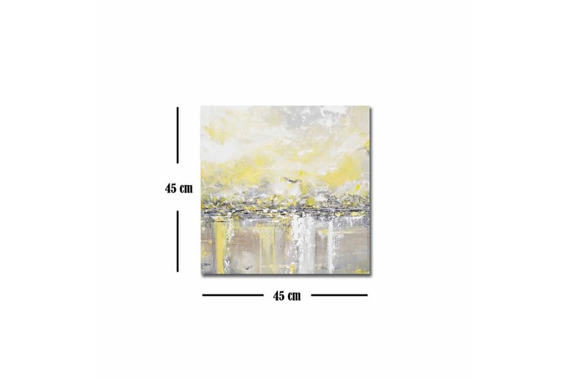 Canvastavla - Abstrakt landskap med ljusa nyanser av gult och grått - Gult / Grått - Inredning - Tavlor & konst - Canvastavlor