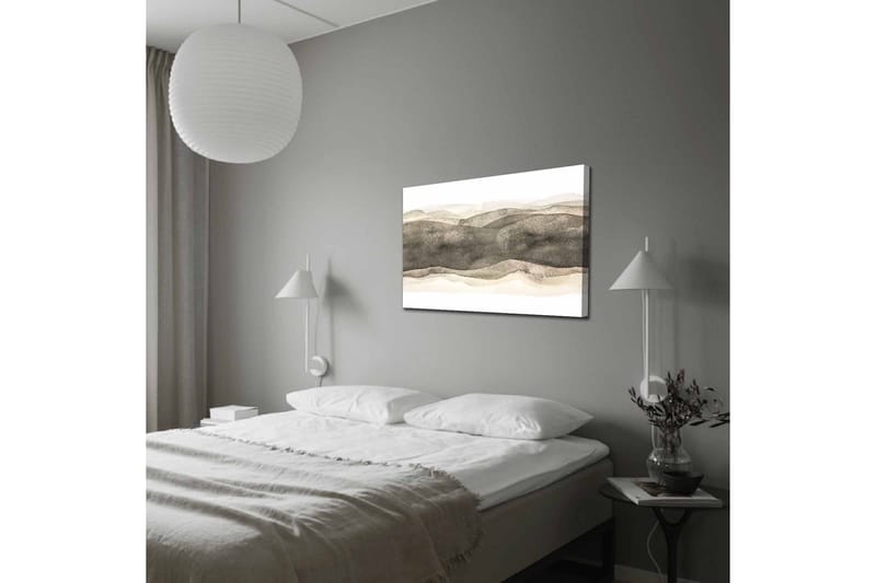 Canvastavla - Abstrakt landskap med mjuka, vågiga former - Grå / Beige / Vit - Inredning - Tavlor & konst - Canvastavlor