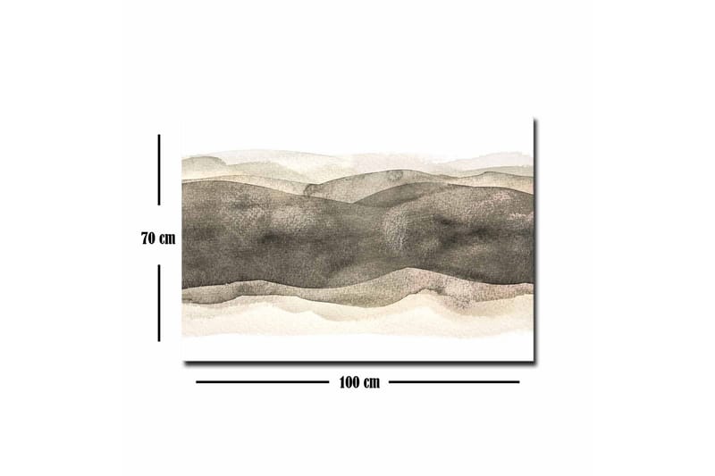 Canvastavla - Abstrakt landskap med mjuka, vågiga former - Grå / Beige / Vit - Inredning - Tavlor & konst - Canvastavlor